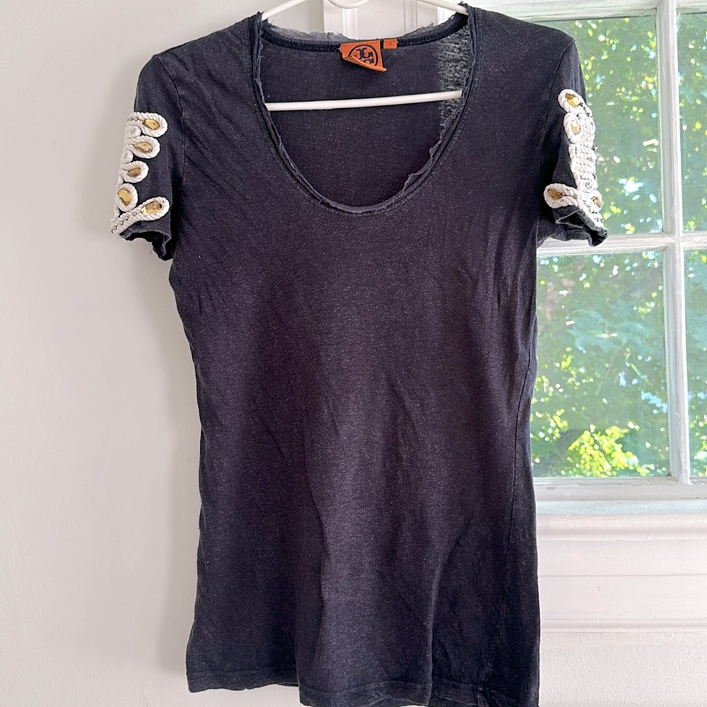 Tory Burch embellished military tee